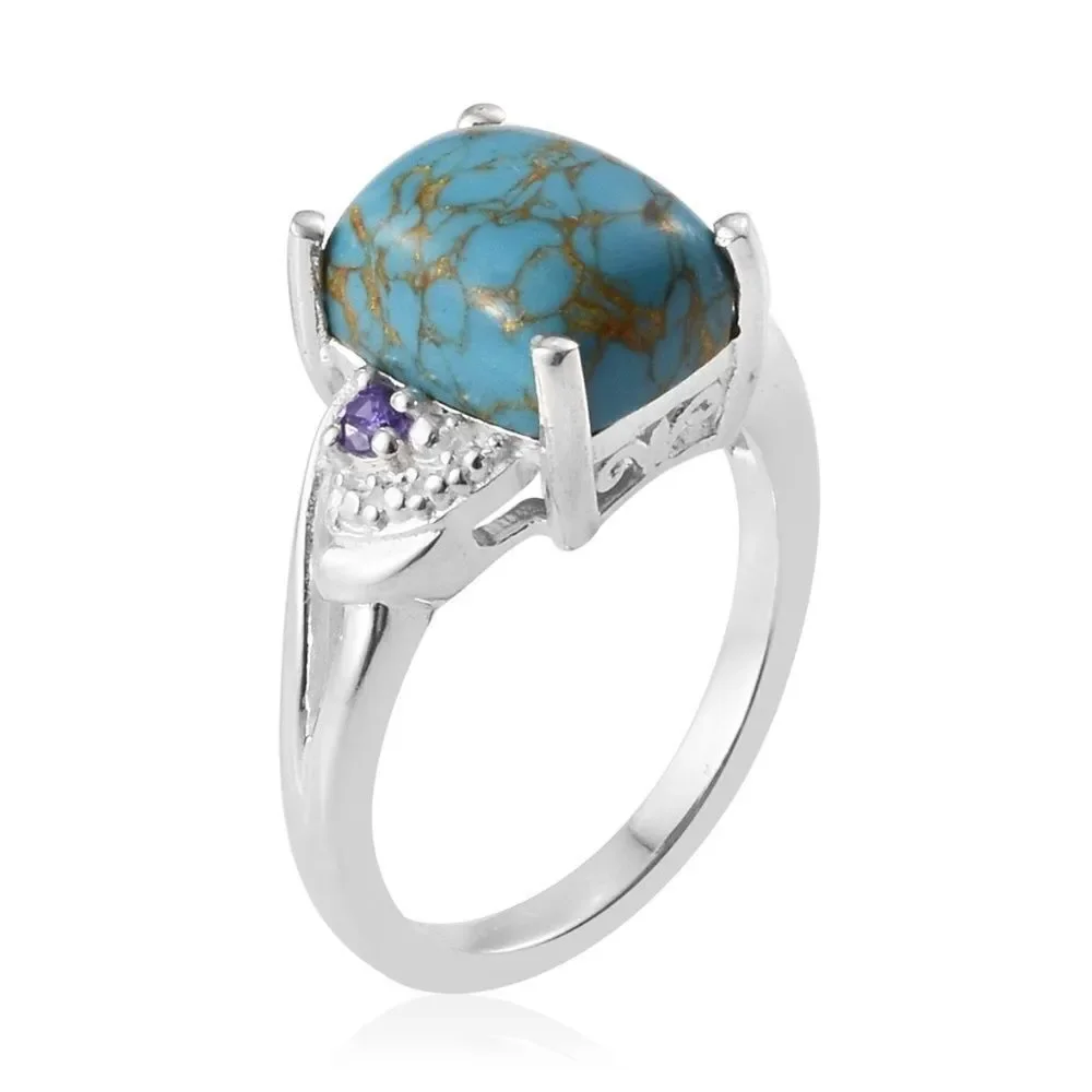 Mojave Blue Turquoise Sterling Silver Ring Size 10